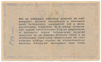 1946. 10.000.000AP koronás vízjel T:F szép papír
Adamo P54