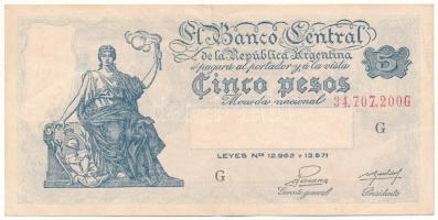 Argentína 1952-1955(DN) 5P T:F szép papír
Argentina 1952-1955(ND) 5 Pesos C:F fine paper
Krause P#...