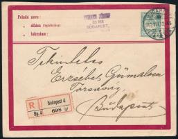 1917 Ajánlott Budapest helyi levél