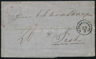 1868 Portós levél "M.THERESIOPEL"