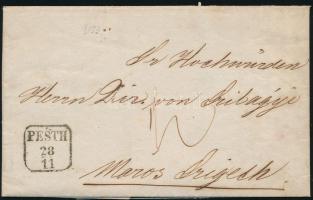 1853 Portós levél "PESTH"