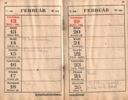 Grünfeld Miksa borkereskedő előjegyzési naptára az 1933. évre, egy budapesti hölgy személyes bejegyz...