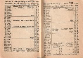 Zsebnaptár 1941-42. Tartalmazza a szombati és hétköznapi mincha, máriv, az étkezés utáni, lefekvés e...