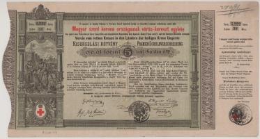 1882. Budapest "Magyar szent korona országainak vörös-kereszt egylete" kisorsolási kötvény...