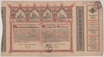 1886. Budapest "Egyházi Műemlék Alap" sorsjegykölcsön 5Ft-ról a lipótvárosi bazilika felép...
