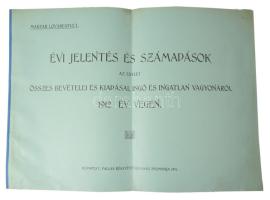 1913 Magyar Lovaregylet. Évi jelentés és számadások az egylet összes bevételei és kiadásai, ingó és ...