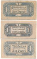 1944. 1P "Vöröshadsereg Parancsnoksága" (3xklf: vízszintes alapnyomat nagy hátlapi nyomatt...