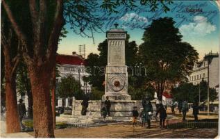 1917 Beograd, Belgrade, Belgrád; Hotel Balkan, monument. Vasúti levelezőlapárusítás 6. sz. - 1915. (...