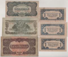 1944. 1P "Vöröshadsereg Parancsnoksága" (3db, 2xklf: vízszintes alapnyomat nagy hátlapi ny...
