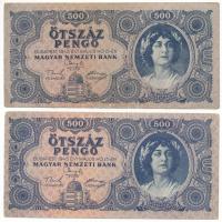 1945. 500P magyar "N" betű orosz "P" helyett + helyes szövegezésű támpéldány T:F...