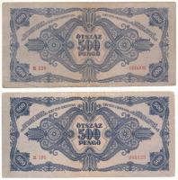 1945. 500P magyar "N" betű orosz "P" helyett + helyes szövegezésű támpéldány T:F...