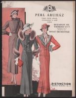 cca 1936 Perl Áruház (Bp., VII., Thököly út 9.) divat értesítője, 44. sz., fekete-fehér és színes ké...