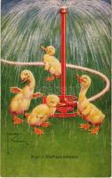 Wege zu Kraft und Schönheit. Wohlgemuth &amp; Lissner / duck art postcard s: Lawson Wood