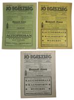 1930-1935 Jó Egészség egészségügyi és embervédelmi újság 3 db száma