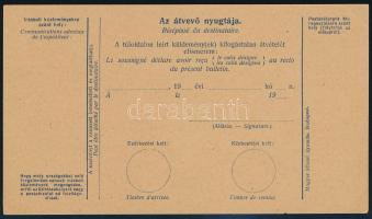 ~1910 Használatlan 10f illetékjegyes kétnyelvű postai szállítólevél