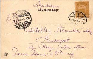 1902 Brassó, Kronstadt, Brasov; Fekete és fehér torony. Szecessziós-virágos litho keret / towers. Ar...