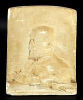 Jókai Mór (1825-1904) író jelzett gipsz szobra, hivatalos kiadás. 22x17 cm