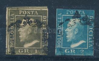 Szicília 1859 Forgalmi bélyegek Mi 2 + 3 (Mi EUR min 215.-)