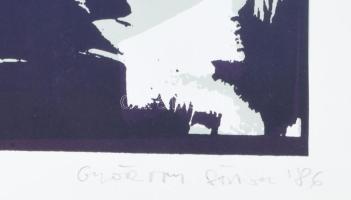 Győrffy Sándor (1951-): Győrffy Sándor kiállítása, Galéria 11, Bp., 1986. Plakát, szitanyomat, papír...