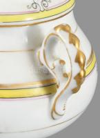 Cukordoboz. Cseh porcelán XIX. sz. vége, kézzel festett, hibátlan 20x17 cm