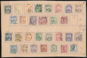 1908/1909 Turul kb. 38 db bélyeg régi albumlapon