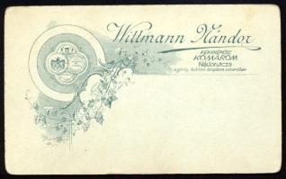 cca 1890 Férfiportré, vizitkártya Wittmann Nándor komáromi (Komorn, Komárno) műterméből, 11x6,5 cm