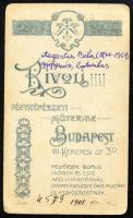 1905 Augustin (Augusztin) Béla (1877-1954) gyógyszerész, gyógynövénykutató, botanikus portréja, vizi...