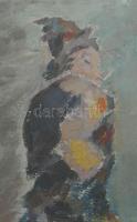 Kovács Béla (1892-1960): Rikkancs, 1946. Olaj, vászon, jelzett, üvegezett fakeretben. 50x40 cm