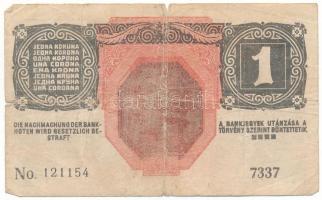 1916. 1K "7337 121154" "7000" fölötti sorozatszámmal T:VG
Hungary 1916. 1 Koron...