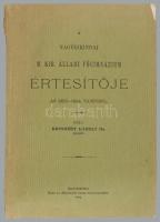 A Nagykikindai M. Kir. Állami Főgimnázium értesítője az 1903-1904. tanévről. Közli Dr.Krcsméry Károl...