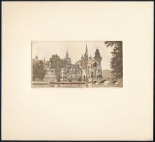 Jelzés nélkül: Vajdahunyad vára. Rézmetszet, papír. 6,5x12,5 cm