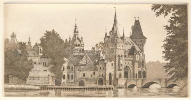Jelzés nélkül: Vajdahunyad vára. Rézmetszet, papír. 6,5x12,5 cm