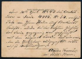 ~1869 2kr díjjegyes levelezőlap, kék "TÖRÖK BE(CSE)"