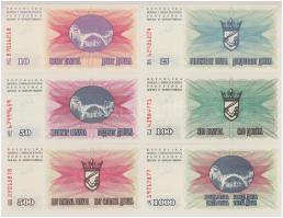 Bosznia-Hercegovina 1992. 10D + 25D + 50D + 100D + 500D + 1000D T:UNC
Bosnia-Hercegovina 1992. 10 D...