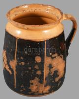 Fazék. Mázas cserép. Dunántúl, XIX. sz. kis sérüléssel. 20 cm
