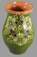 Szilke. Mázas cserép. Alföld Kézzel festett XIX. sz. kis kopással. 19 cm