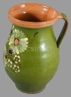 Szilke. Mázas cserép. Alföld Kézzel festett XIX. sz. kis kopással. 19 cm