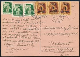 1945 (3. díjszabás) Levelezőlap 6 db bélyeggel