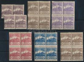 San Marino 1921 Monte Titano sor 6 értéke főleg négyes tömbökben (Mi EUR 144.-)