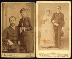 cca 1880-1890 Házaspárok portréi, 2 db vizitkártya, Zelesny Károly pécsi, illetve Goszleth István bu...