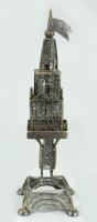 Ezüst (Ag) besamin tartó torony, ca 1900 jelzett, m: 22 cm, 171 g /// Silver (Ag) Besamin holder tow...