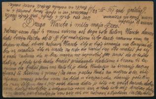1917 Tábori posta levelezőlap piros "K.u.K. Kriegsgefangenenlager in Grödig"