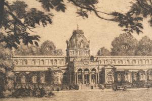 Helbing Ferenc (1870-1958): Margitsziget, Budapest. Rézkarc, papír. Jelzett. Paszpartuban. 21x29 cm
