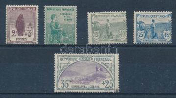 Franciaország 1917 Mi 128-132 (min Mi EUR 250,-) (hibák / faults)