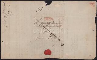 1835 Katonai bíróság (k. k. Judicium Delegatum Militare) részére Budára küldött 2 db levél, az egyik...