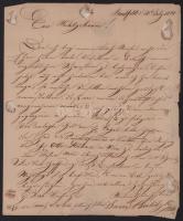 1821 Bártfa (Bartfeld, Bardejov), német nyelvű levél Eperjesre küldve, sérülésekkel
