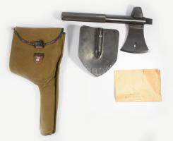 Turista készlet: Balta, ásó, bot, stb egyben, új állapotba, leírással, eredeti tokkal 32 cm