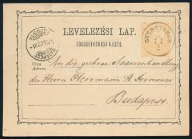 1874 2kr díjjegyes levelezőlap "GYERTYÁMOS" - Budapest