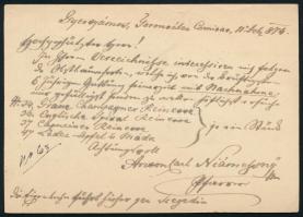 1874 2kr díjjegyes levelezőlap "GYERTYÁMOS" - Budapest