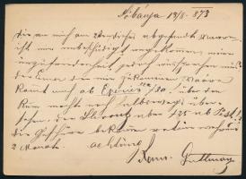 1873 2kr díjjegyes levelezőlap "SÓVÁR SÁROS M." - Pest